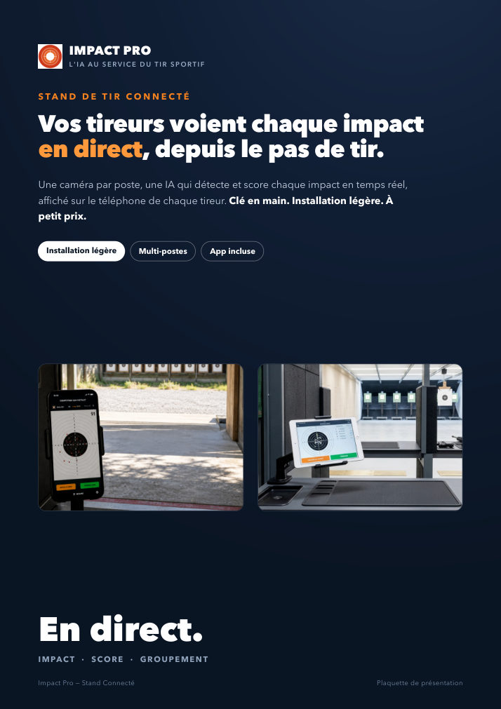 Plaquette Impact Pro — Stand de tir connecté